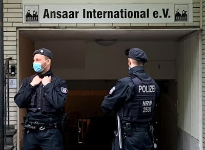Police secure an Ansaar building in Duesseldorf. Reuters