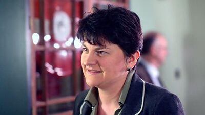 Arlene Foster, the acting Northern Ireland first minster, was in the Emirates recently. Peter Morrison / AP Photo