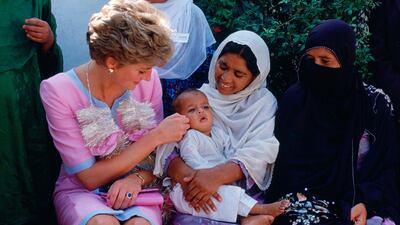 Princess Diana visits a welfare centre in Noopur Shanan. Getty Images