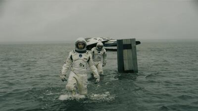 A scene from the film Interstellar, which explains correctly that black holes are not invisible. Courtesy Warner Bros