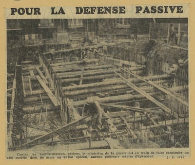 A newspaper clipping shows that the bunker that was destroyed to pave the way for an underground pool at the Maybourne Saint Germain was built in 1937. Photo: Maybourne