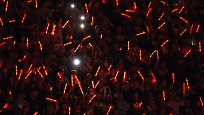 Fans cheer before the start of Game 3 between Cleveland Cavaliers and Golden State Warriors during the 2015 NBA Finals on June 9, 2015 at Quicken Loans Arena in Cleveland, Ohio. AFP PHOTO / TIMOTHY A. CLARY
