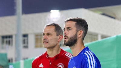 Miralem Pjanic attends a Sharjah training session. Photo: Sharjah FC