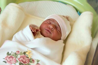 Baby Mayar Alseiari born at 3:31am at Danat Al Emarat Hospital. Courtesy Danat Al Emarat Hospital