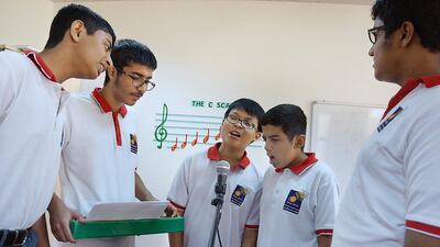 Pupils at the Future Centre for Special Needs enjoy music lessons. Delores Johnson / The National