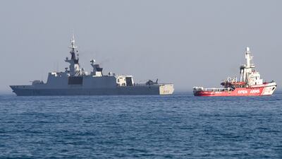 The Open Arms vessel is part of a three-ship flotilla carrying food aid to Gaza. AFP