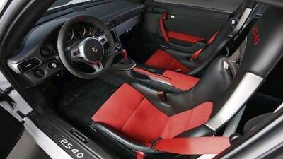 The interior is suitably racy.