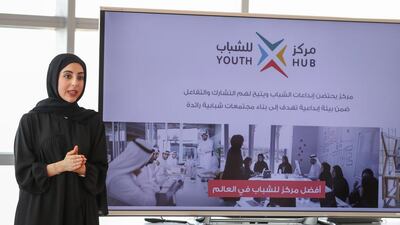 Shamma Al Mazrui, Minister of State for Youth, presents 13 of the main UAE youth initiatives and projects of 2016 and discusses plans for 2017 at the Youth Achievements Exhibition in Dubai. Wam