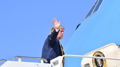 US President Donald Trump boards Air Force One as he departs from Mountain View, California on September 17, 2019. AFP