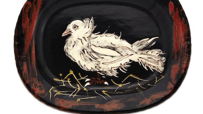 Pablo Picasso's A Limited Edition Ceramic Plate A Dove on a Sraw Nest (Courtesy: Majlis Gallery)