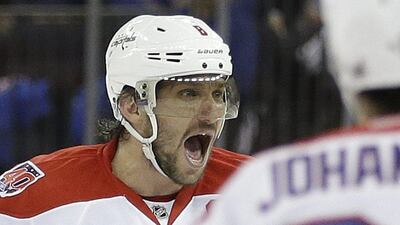 Alexander Ovechkin and the Washington Capitals are even 1-1 with the New York Rangers after two games of their NHL play-offs second round series. Frank Franklin II / AP / April 30, 2015