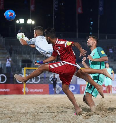 The UAE were, in red, came very close to beating Portgual.