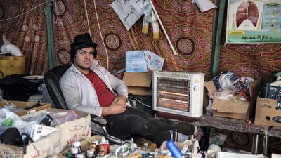 Dr Al Abadi and his assistants often pack bags full of field medical equipment and go out to the frontlines to assist wounded or injured protesters. Luke Pierce for The National