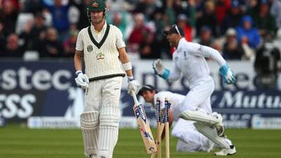 Michael Clarke was bowled out for 21 just as Australia were looking good to win in Durham.