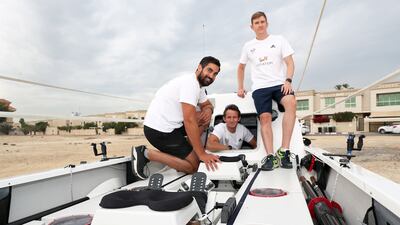 The group of childhood friends reunited in Dubai to begin training before trying to row 4,500km across the Pacific Ocean