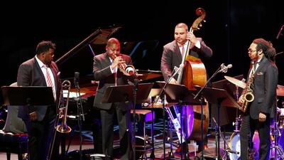 Jazz artist Wynton Marsalis performs in concert at Emirates Palace in Abu Dhabi. Ravindranath K / The National
