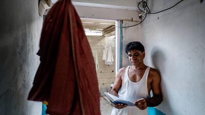 Amarjet Bhardwaj, an Indian foreman who has not had any work for six months, lives in a rundown house in the old quarter of Al Rams with 12 other labourers. The house has no running water or electricity, and the cooking is done on a gas stove in a shack in the old courtyard. He survives mainly on food donations from friends. Amarjet and his colleagues have a dispute with their employer that will be going to the labour court on October 3. He writes poetry in his spare time.