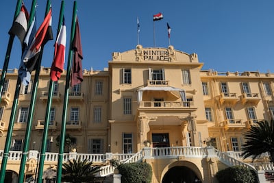 Flags fly above the Winter Palace hotel in the southern Egyptian city of Luxor, where Agatha Christie stayed. AFP