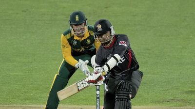 UAE batsman Shaiman Anwar twice topped the leading run-scorer table at the 2015 Cricket World Cup. Marty Melville / AFP