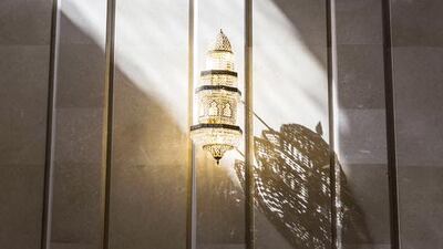 Sunlight shines on the walls of Sheikh Zayed Mosque. Reem Mohammed / The National