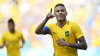 Neymar will be aiming to lead his nation to their first ever men's Olympic football gold medal when they face Germany. Martin Bernetti / AFP