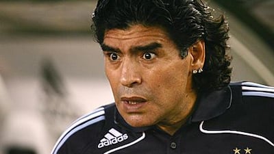 Diego Maradona, the Argentina coach, is furious with Julio Grondona, the president of the AFA.