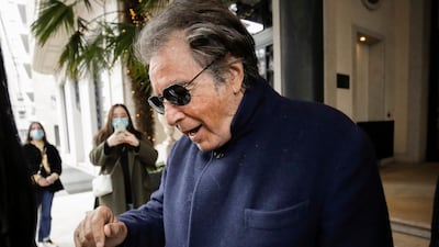 Al Pacino, who plays Aldo Gucci in Ridley Scott's 'House of Gucci' based on the story of the murder of Maurizio Gucci in 1995. AP photo