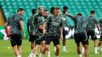 Real Madrid's Toni Kroos during training. Reuters
