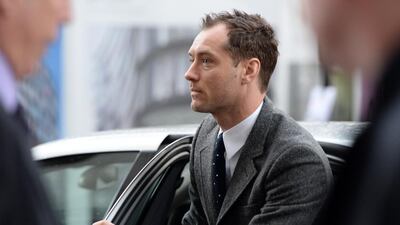 Jude Law arrives at the Old Bailey in London to give evidence in the News of the World hacking trial. Andy Rain / EPA
