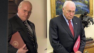 Left: Christian Bale as Dick Cheney in 'Vice'. Right: Dick Cheney in the White House in 2008. Annapurna Pictures / AFP