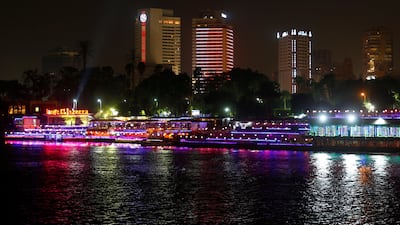 River cruise boats are parked on the Nile River in Cairo, Egypt. The Sheraton hotel can be seen in the background. Amr Abdallah Dalsh/Reuters