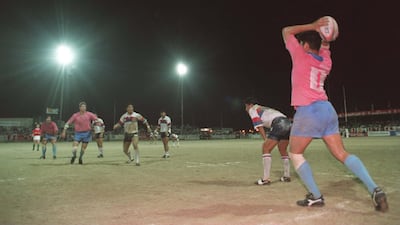Warblers during the final against Korea in the Dubai Rugby Sevens for the Emirates Trophy in 1994. Korea won the match 21-20. Gary Prior / ALLSPORT