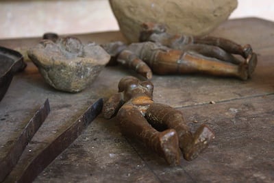 Artists shape figures out of a pliable mixture of 50 per cent honey beeswax and 50 per cent resin. Veidehi Gite