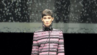 A look from Armani's autumn / winter 2020-21 show at Milan Fashion Week