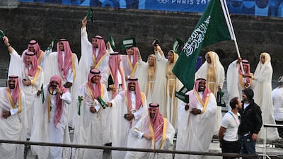Members of the Saudi delegation during the opening ceremony. Getty Images