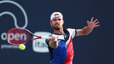 Tomas Machac during his win Andy Murray. AFP
