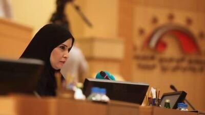 Dr Amal Al Qubaisi became the first woman in th UAE to take the chair as Speaker of the Federal National Council. Fatima Al Marzooqi / The National