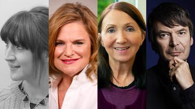 From left: Authors Kate Pankhurst, Jennifer Palmieri, Jane Hawking and Ian Rankin will all be at this year's Emirates Festival of Literature.