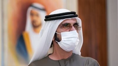 Sheikh Mohammed bin Rashid, Prime Minister and Ruler of Dubai, attends a UAE Cabinet meeting on Sunday. Courtesy: Sheikh Mohammed bin Rashid Twitter