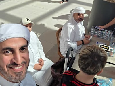 Ahmed Alsalami attends a World Club sticker get-together in Dubai. Photo: Ahmed Alsalami