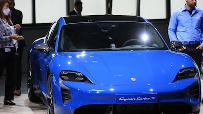 A Porsche Taycan electric vehicle in Salzgitter, Germany. VW has hired more than a dozen banks to push the IPO, which could value Porsche at as much as €80 billion. Bloomberg
