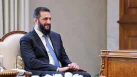 President Ahmad al-Sharaa is seen meeting with an Emirati economic delegation at the People’s Palace in Damascus. Photo: Presidency of the Syrian Arab Republic