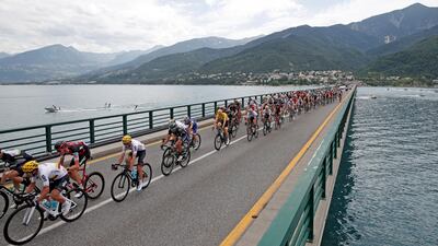 The end in Paris on Sunday is in sight for the peloton, seen here in action on Friday's 19th stage. REUTERS/Benoit Tessier