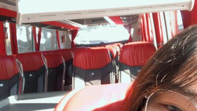 Marianne Bagui takes an empty bus from Oxford to Heathrow airport. Courtesy: Marianne Bagui