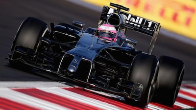 Jenson Button of Great Britain drove his McLaren to a four-place finish at the Russian Formula One Grand Prix at Sochi Autodrom on October 12, 2014. Clive Mason / Getty Images