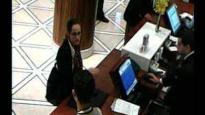 Hotel surveillance camera footage taken on February 16 shows a woman, who is thought to be one of the murder suspects, checking in before the assassination of Mahmoud al Mabhouh.