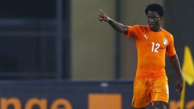 Ivory Coast's Wilfried Bony celebrates his second goal in his side's Africa Cup of Nations quarter-final win over Algeria on Monday. Amr Abdallah Dalsh / Reuters / February 1, 2015