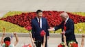 US President Donald Trump is welcomed by Chinese President Xi Jinping at the Great Hall of the People in Beijing. EPA