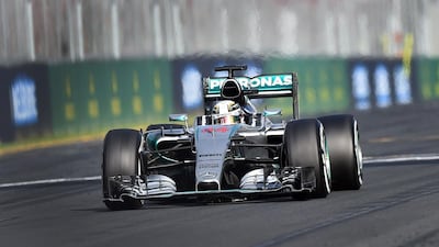 Mercedes-GP driver Lewis Hamilton speeds down the straightaway on Sunday during his win in the Australian Grand Prix. Mal Fairclough / AFP