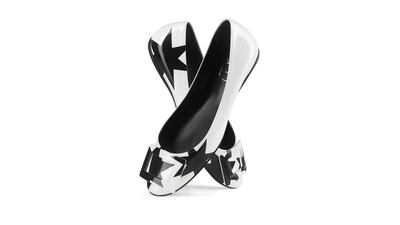 Gommette Ballerinas featuring a monochrome star print. Courtesy Roger Vivier